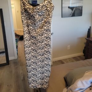 Nadia Tarr Dress. Nude and black